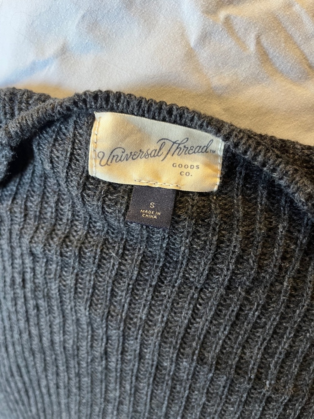 Universal Thread Gray Ribbed Open-Front Cardigan - Picture 2 of 3